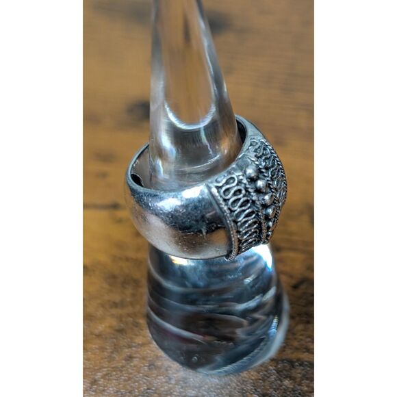 Vintage Sterling Silver Ring – Ornate Band – Size 6 – 0.332 oz Solid .925 - Picture 6 of 6